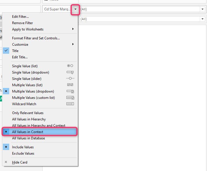 List of values in the context