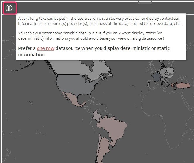 Tooltips to display static metadata informations