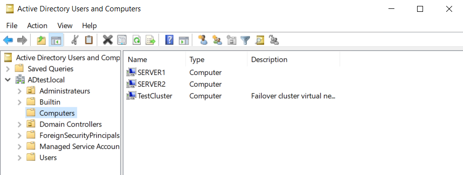 Active directory settings