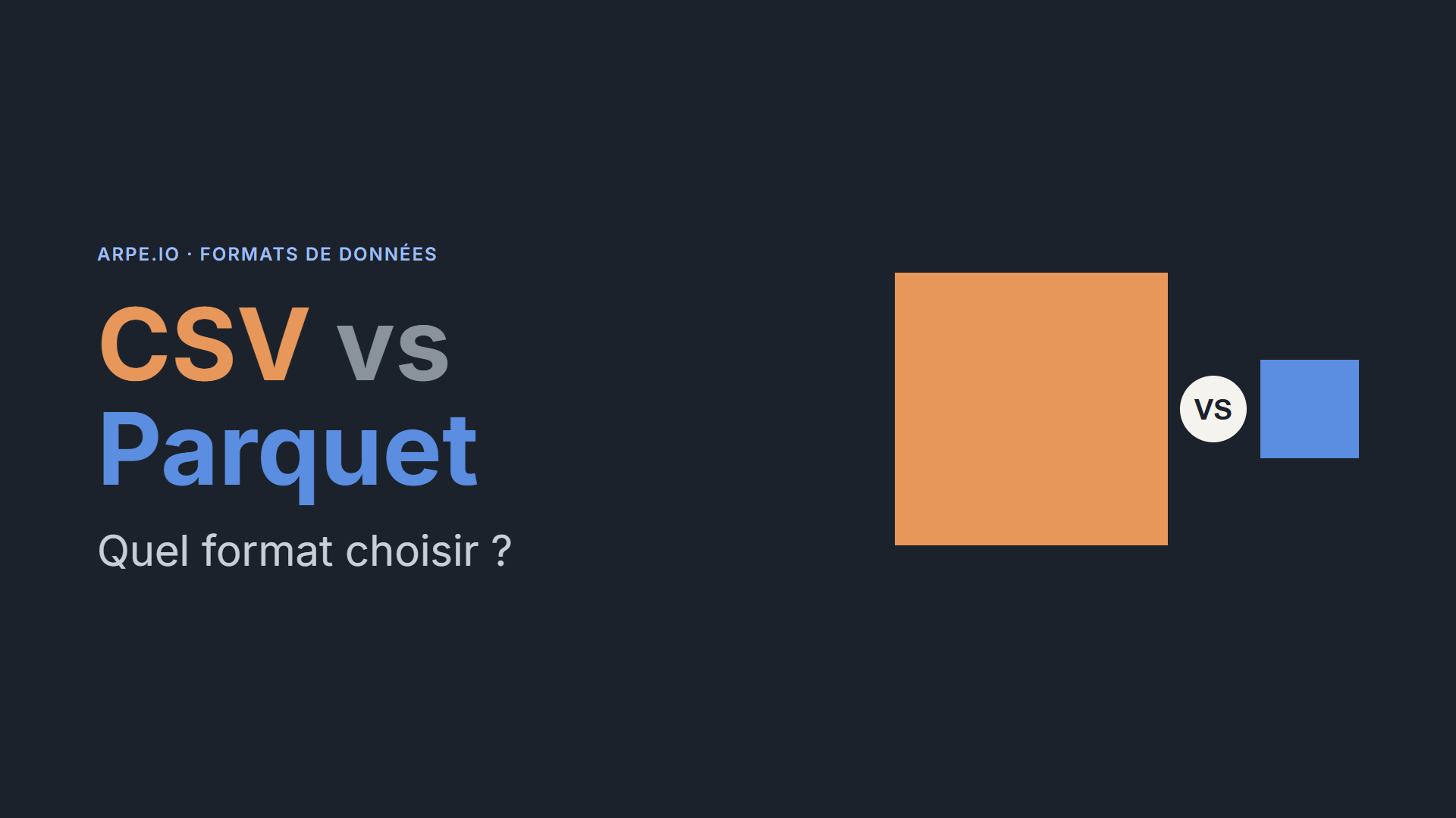 CSV vs Parquet : quel format choisir ?
